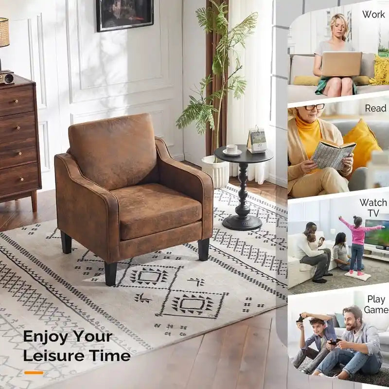 Mid Century Modern Fabric Accent Chair