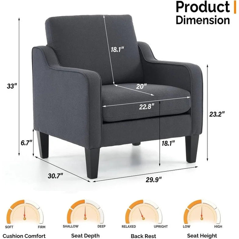 Mid Century Modern Fabric Accent Chair