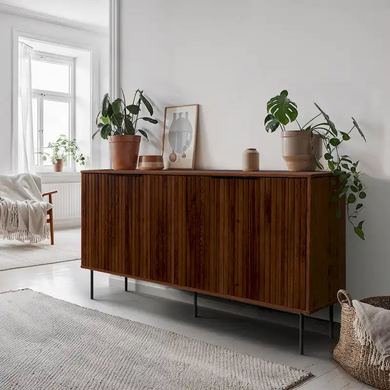 Fluted Sideboard Buffet Cabinet