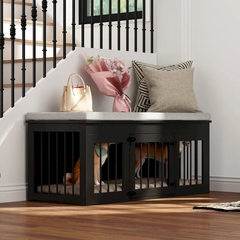 Wooden Dog Crate & Home Bench - 47.2"