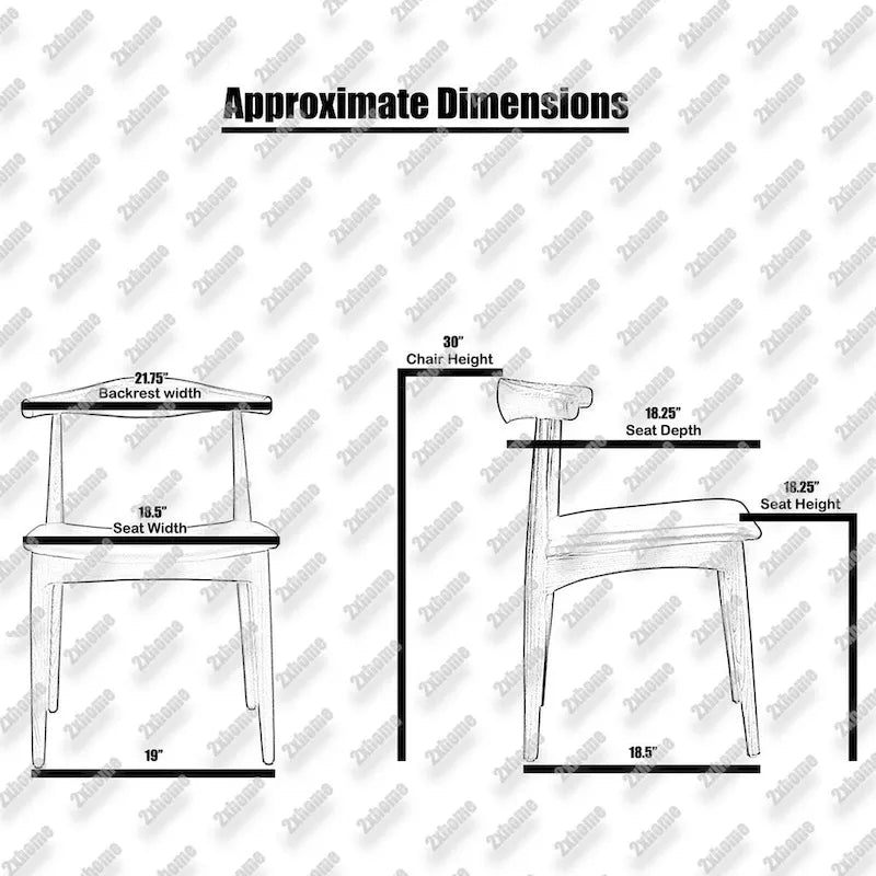 Wood Dining Chairs with PU Leather or Fabric Cushion Seat