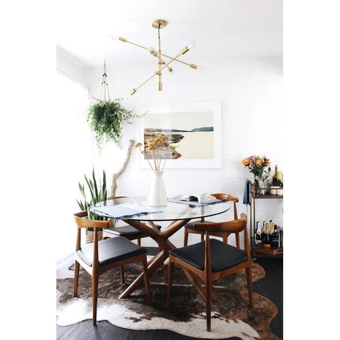 Wood Dining Chairs with PU Leather or Fabric Cushion Seat