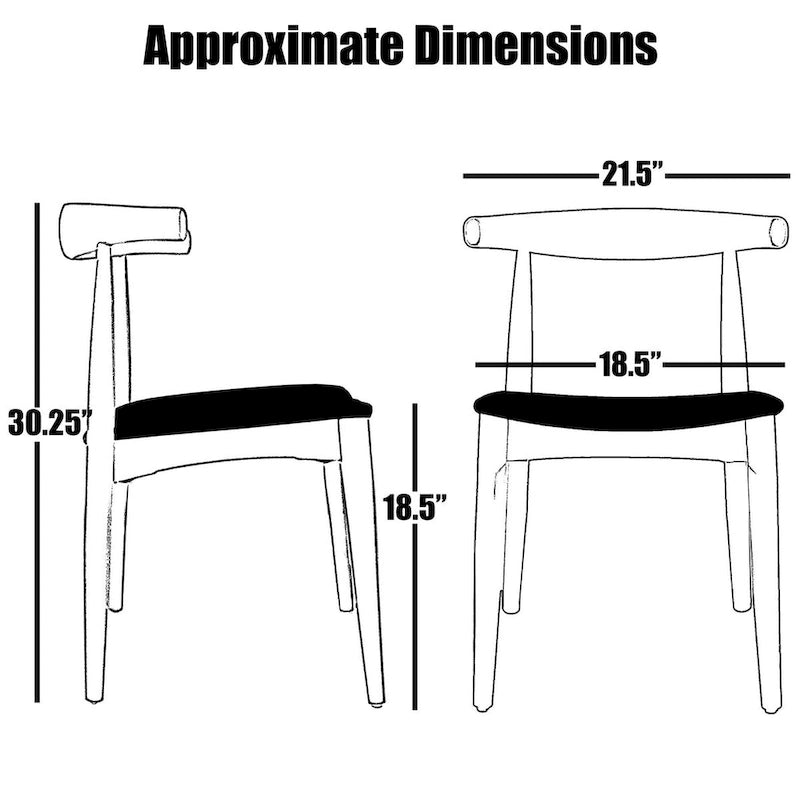 Wood Dining Chairs with PU Leather or Fabric Cushion Seat