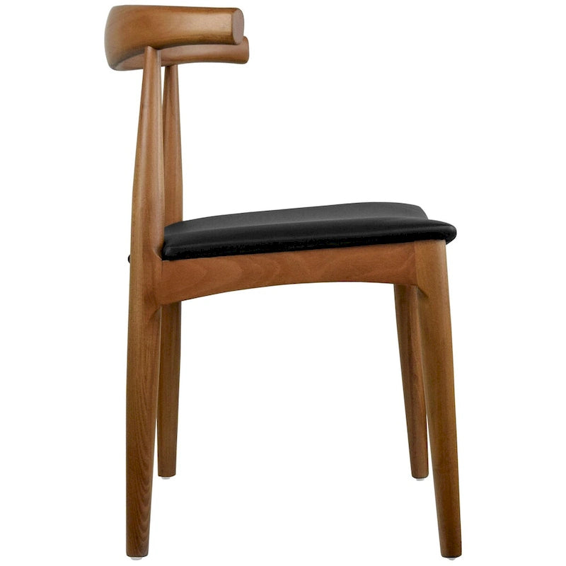 Wood Dining Chairs with PU Leather or Fabric Cushion Seat