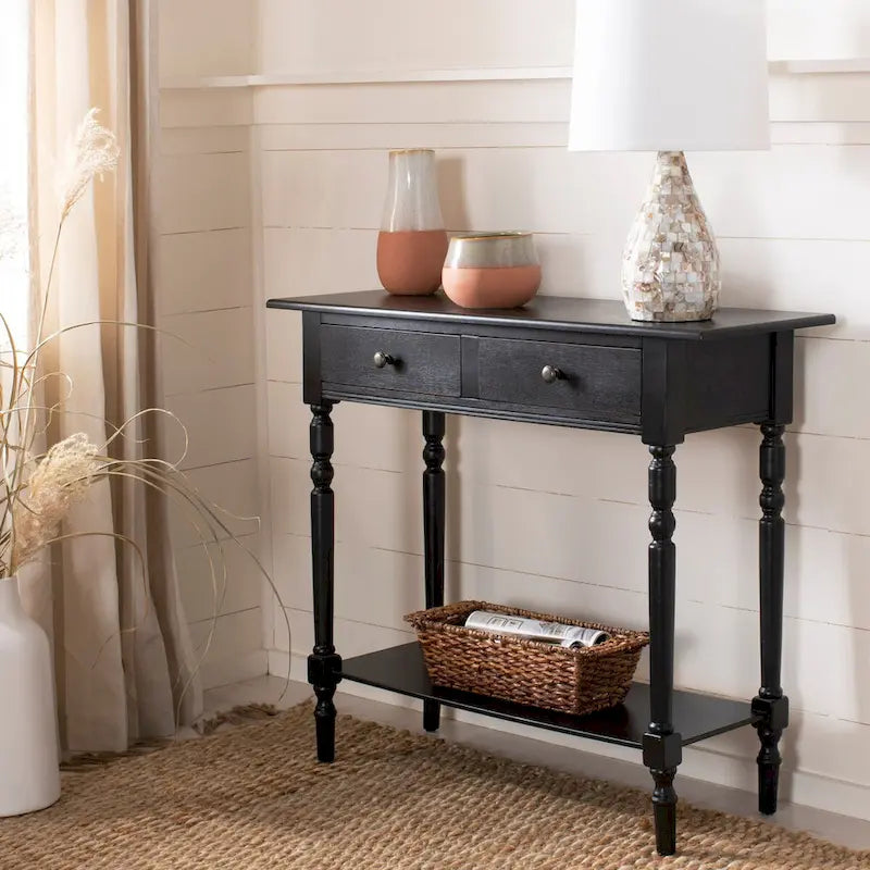 Grey 2-Drawer Console Table - 38W x 13D x 32H