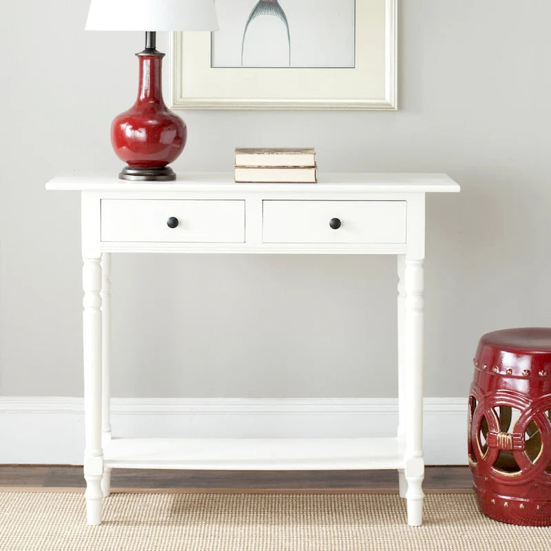 Grey 2-Drawer Console Table - 38W x 13D x 32H