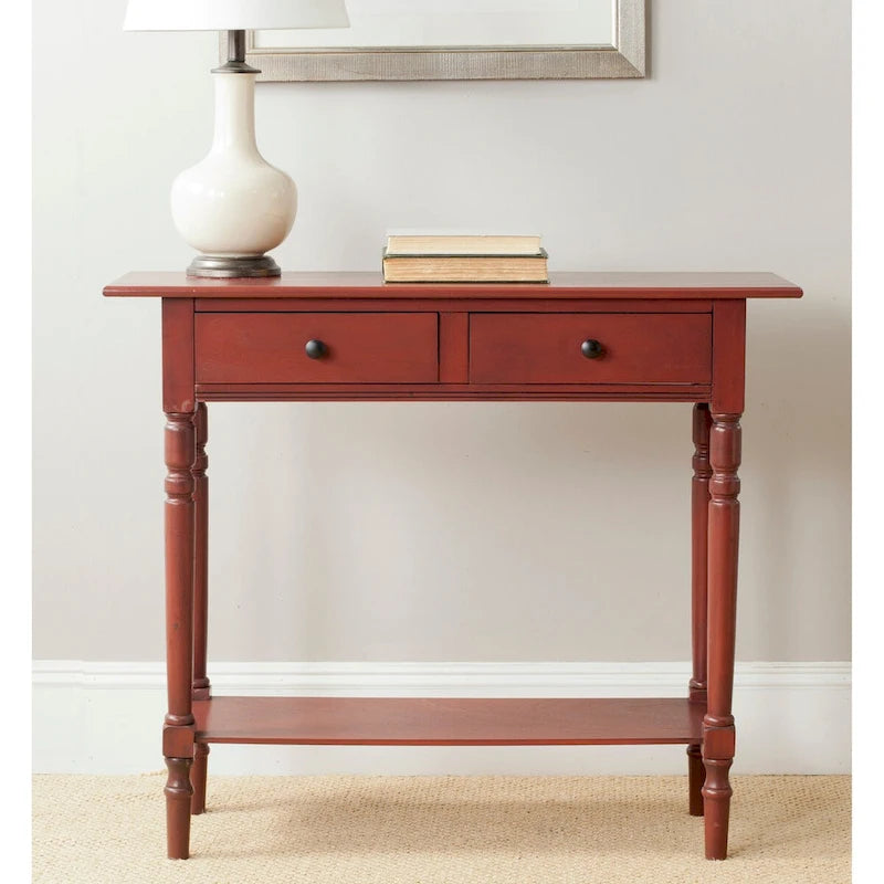 Grey 2-Drawer Console Table - 38W x 13D x 32H