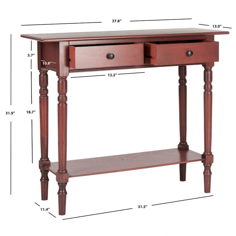 Grey 2-Drawer Console Table - 38W x 13D x 32H