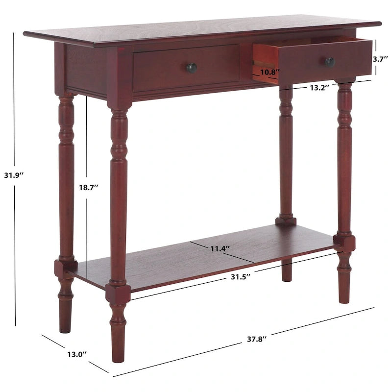 Grey 2-Drawer Console Table - 38W x 13D x 32H