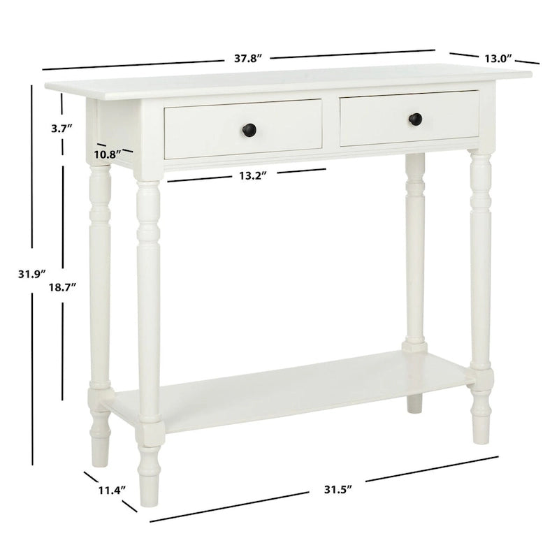 Grey 2-Drawer Console Table - 38W x 13D x 32H