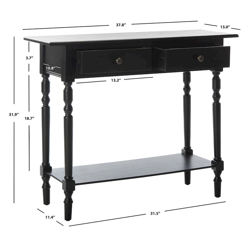 Grey 2-Drawer Console Table - 38W x 13D x 32H