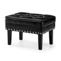 22" Mid-Century PU Leather Tufted Ottoman Foot Stool