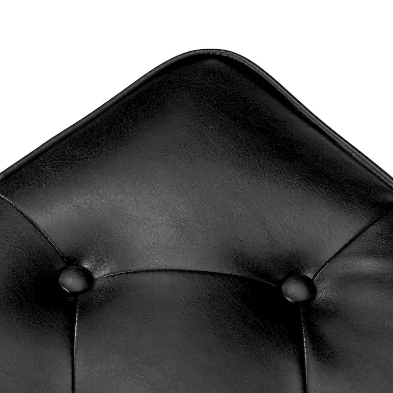 22" Mid-Century PU Leather Tufted Ottoman Foot Stool