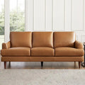 Top Grain Leather Sofa with Feather, Memory Foam and Springs