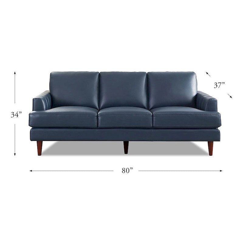 Top Grain Leather Sofa with Feather, Memory Foam and Springs
