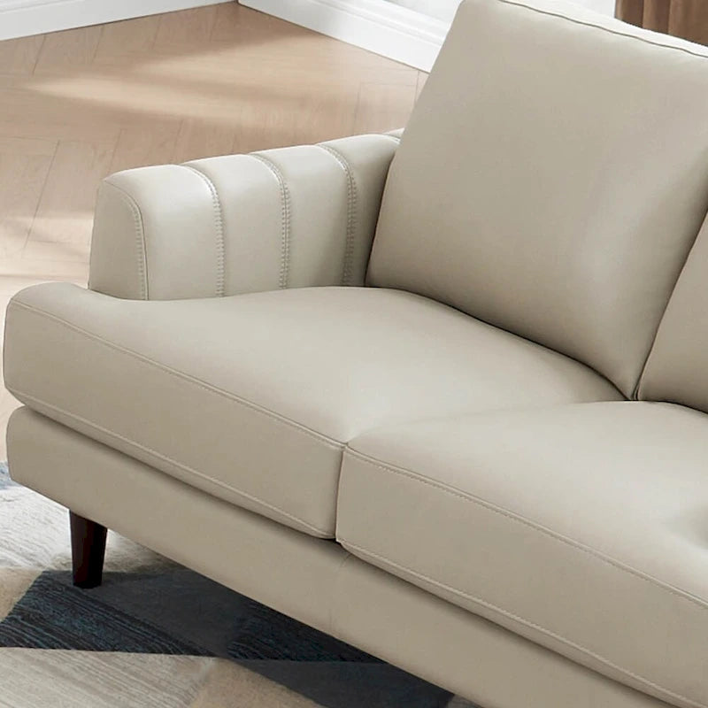 Top Grain Leather Sofa with Feather, Memory Foam and Springs