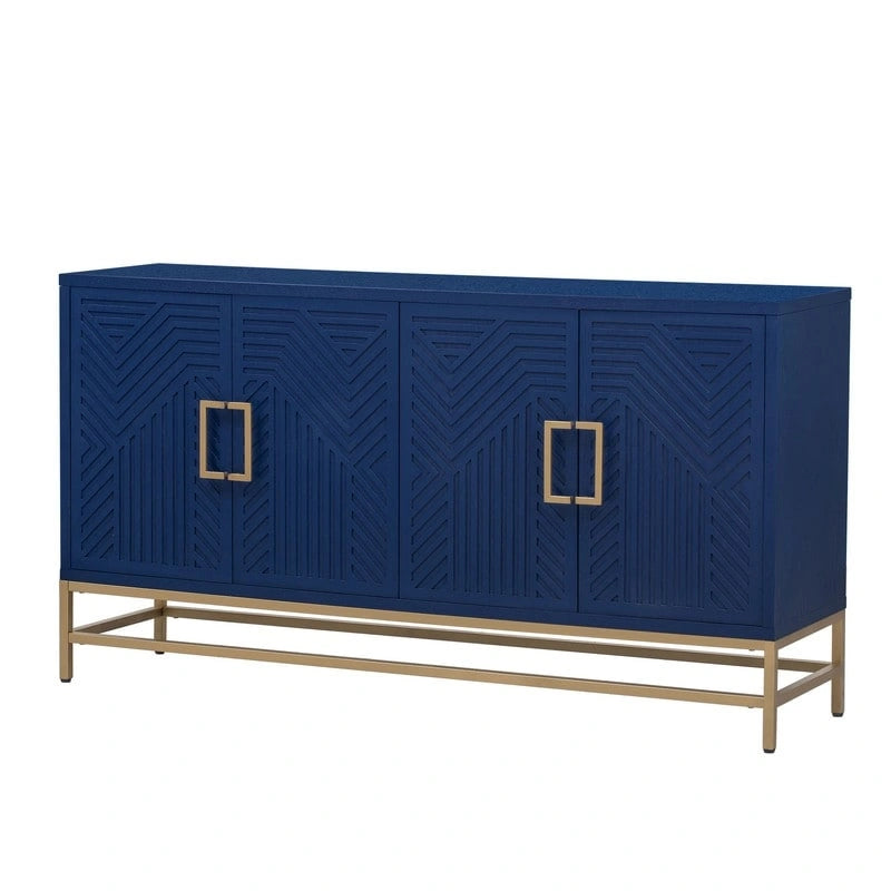 Retro Style Sideboard with Adjustable Shelves, Metal Handles & Legs