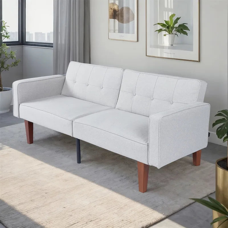 Convertible Sofa Bed with 2 Pillows