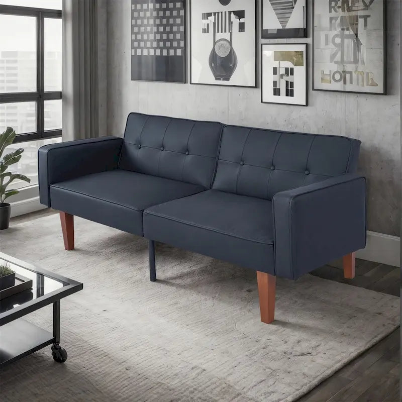 Convertible Sofa Bed with 2 Pillows