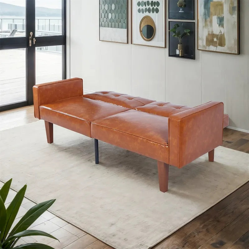 Convertible Sofa Bed with 2 Pillows