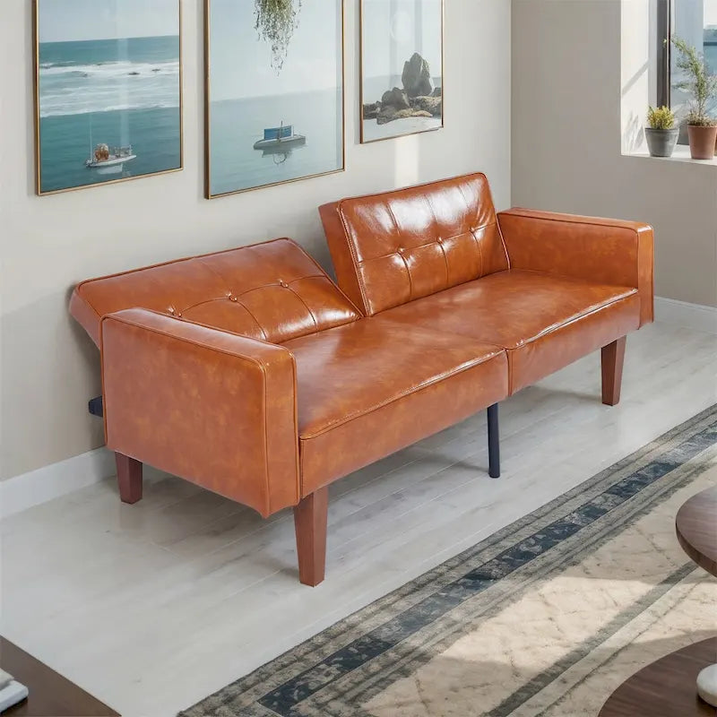 Convertible Sofa Bed with 2 Pillows