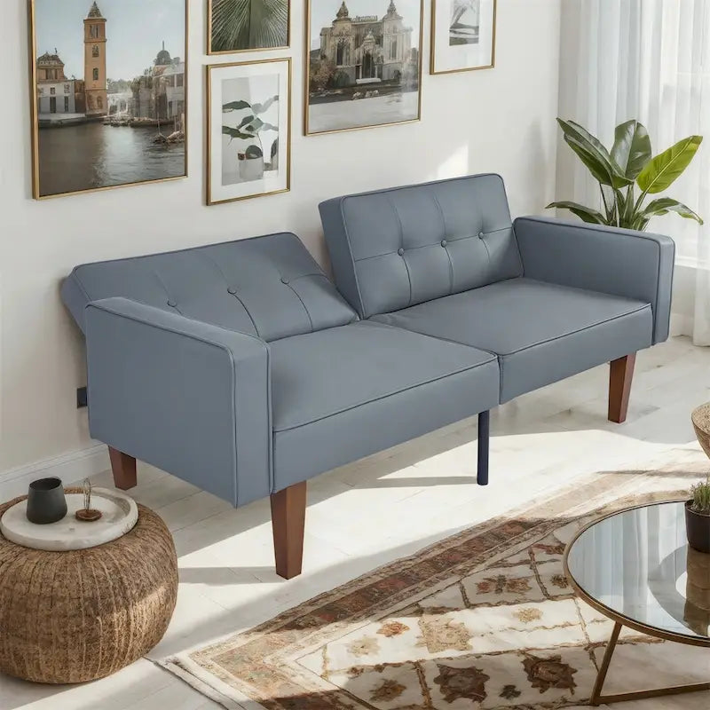 Convertible Sofa Bed with 2 Pillows