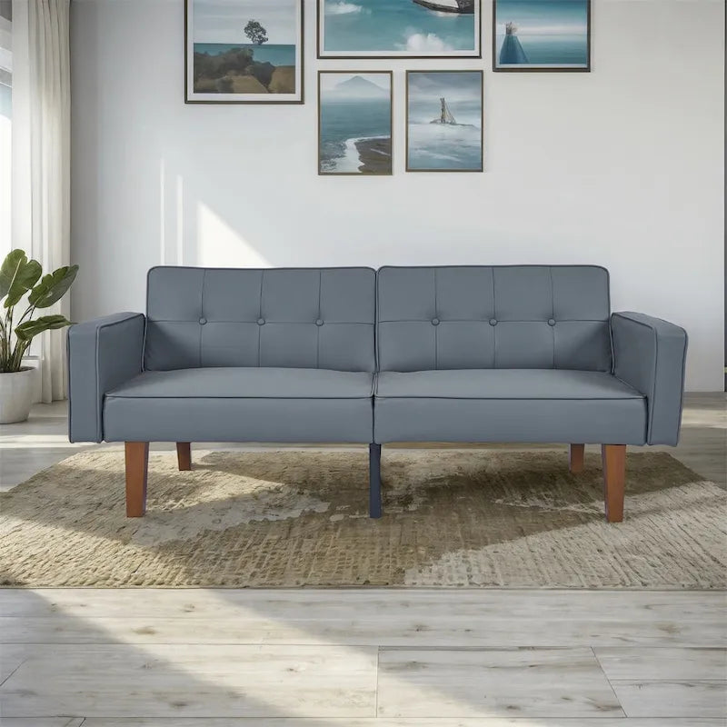Convertible Sofa Bed with 2 Pillows