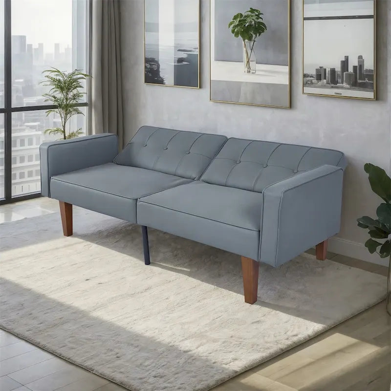 Convertible Sofa Bed with 2 Pillows