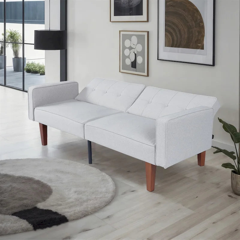 Convertible Sofa Bed with 2 Pillows