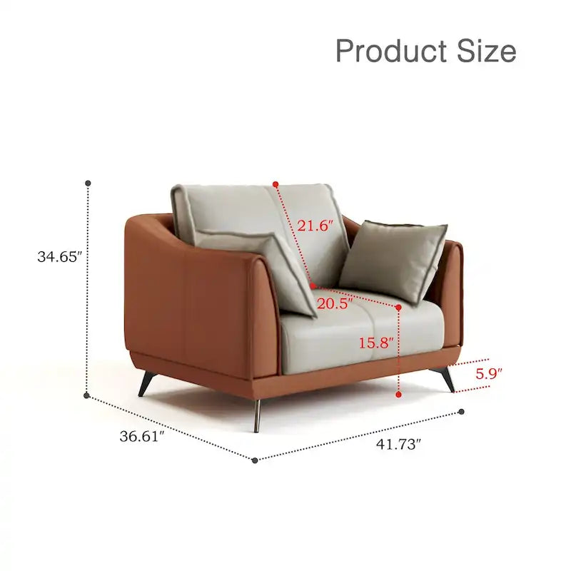 Modern Faux Leather 3-Seater Sofa with Black Legs