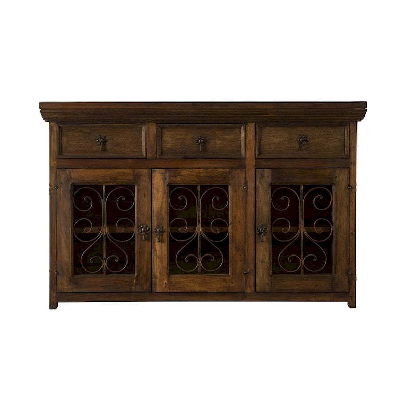Handmade Reclaimed Barn Wood & Wrought Iron Buffet & Sideboard 54"